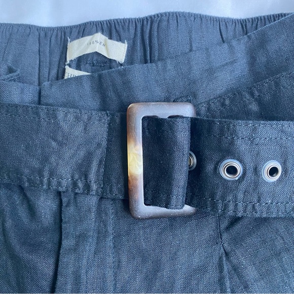 Black Linen Shorts - Picture 2 of 5